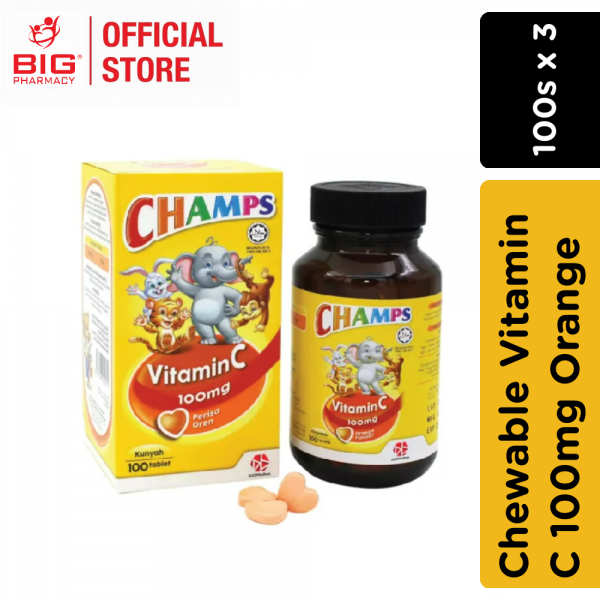 Champs Chewable Vitamin C 100mg (Org) 3X100s