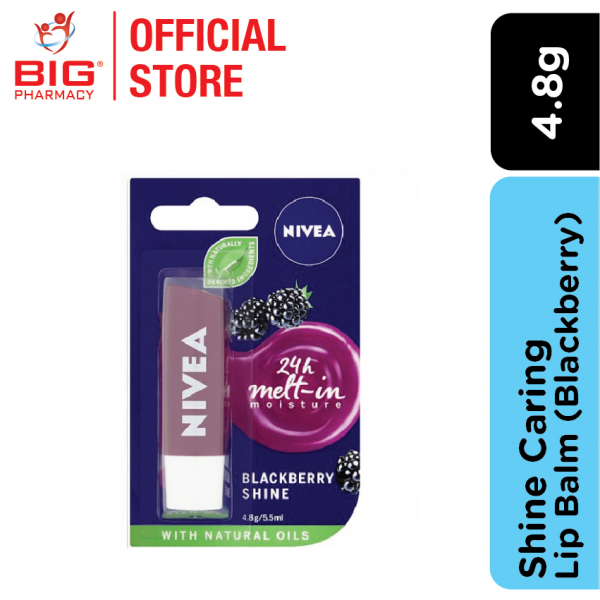 Nivea Shine Caring Lip Balm 4.8g - Blackberry