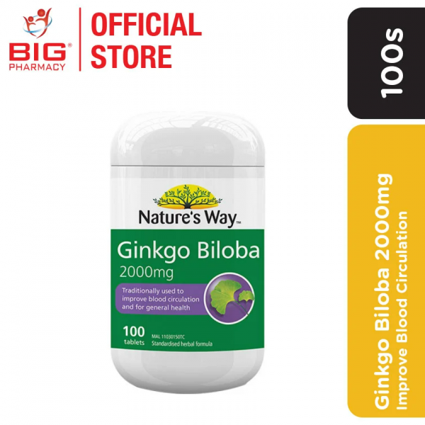 Natures Way Ginkgo Biloba 2000mg 100s
