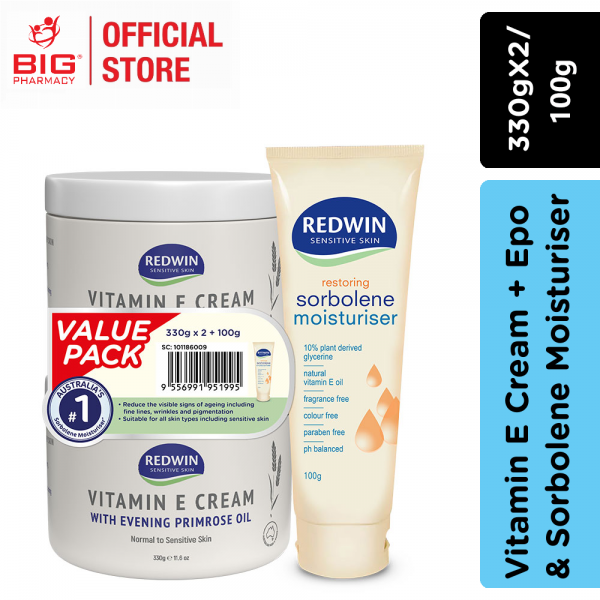 Redwin Vitamin E Cream With Epo 300g/330g X 2 + Sorbolene 100g