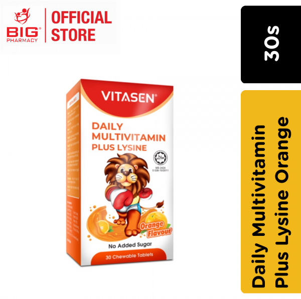 Vitasen Daily Multivitamin Plus Lysine Orange 30s