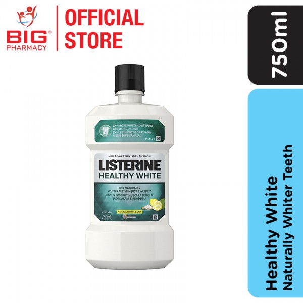 Listerine Mouthwash 750ml Healthy White
