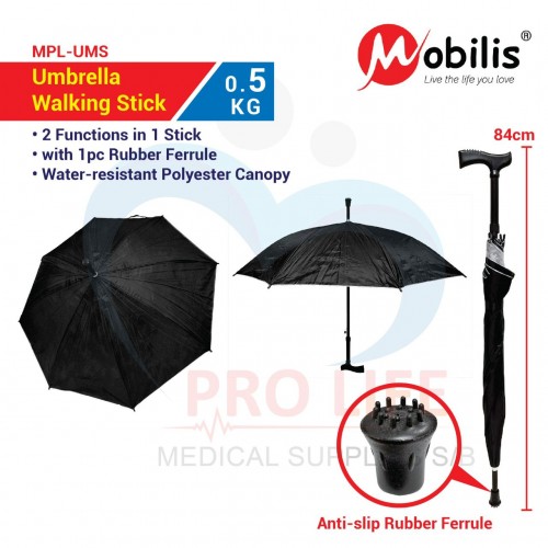 Prolife (Mpl-Uws) Walking Stick 2 In 1 W/Umbrella