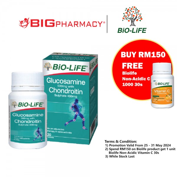 Biolife Glucosamine + Chondroitin 500MG 30s