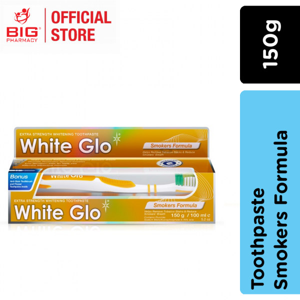 White Glo T/Paste Smokers Formula 150g+Toothbrush+Toothpic