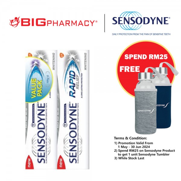 Sensodyne Toothpaste Rapid Relief Whitening 100g X2