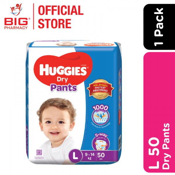 Huggies Dry Pants Super Jumbo Pack L 40+8S