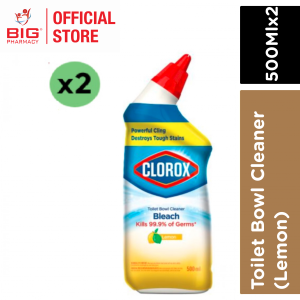 Clorox Toilet Bowl Cleaner With Bleach (Lemon) 500Mlx2