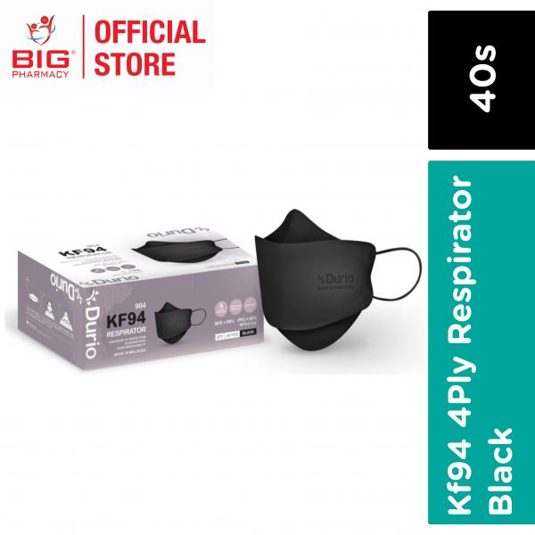 Durio (904) Kf94 4Ply Respirator (Black) 40S