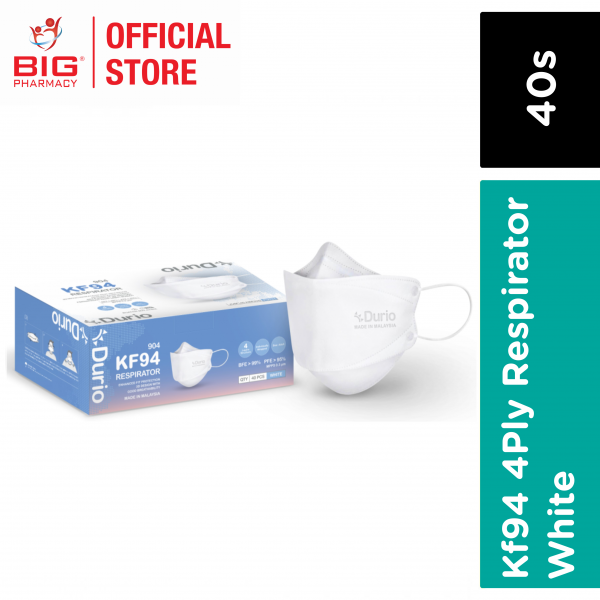 Durio (904) Kf94 4Ply Respirator (White) 40S