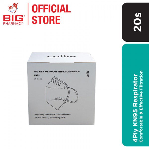 Callie 4Ply (Fpp2) Antibacterial Surgical Particulate Respirator Kn95 (Earloop) 20S