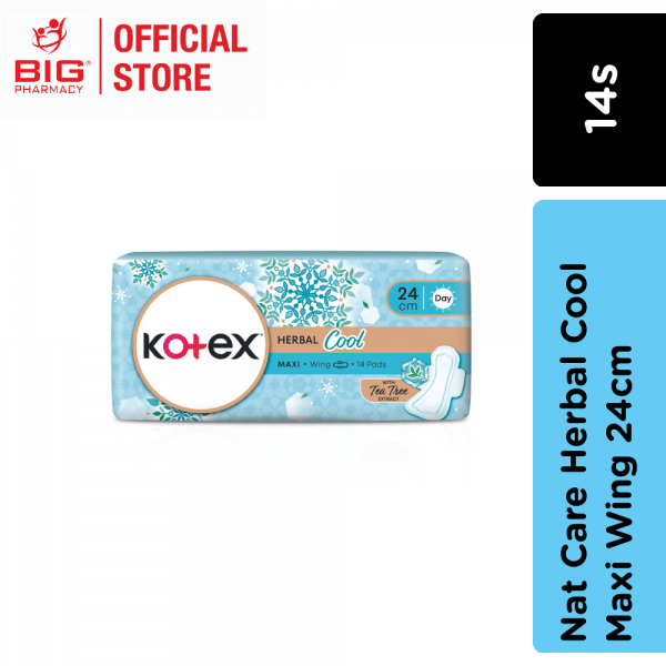 Kotex Nat Care Maxi Wing Herbal Cool 24cm 14s