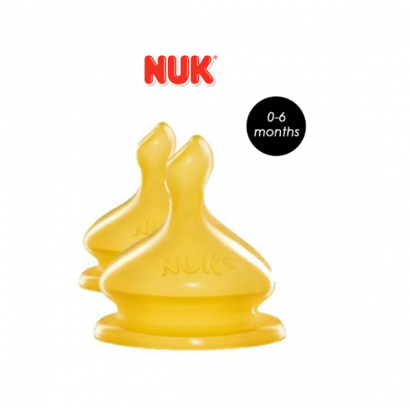 NUK Latex Premium Choice Teat Size 1 Medium, 2pc/Card (0-6mth)