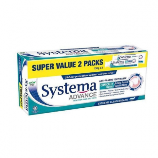 SYSTEMA ADVANCE T/PASTE EXTRA CLEAN BREATH 130G X2