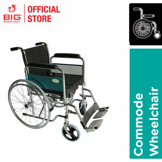 Gc (Cm683) Deluxe Steel Commode Wheelchair W/Bucket