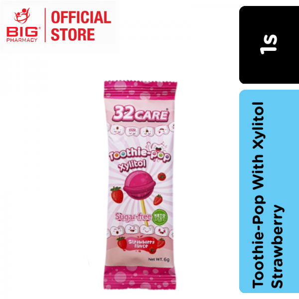 32Care Toothie-Pop With Xylitol Strawberry 1S