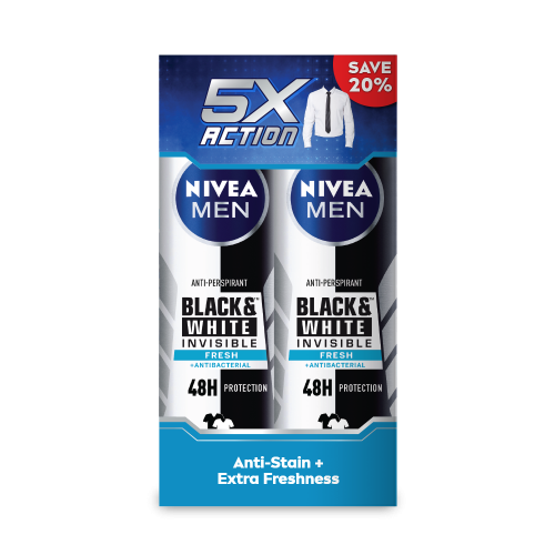 Nivea (M) Spray B&W Fresh 150ml X2