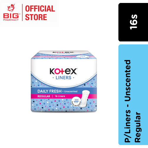 Kotex Fresh P/Liners Reg Unscented 16s