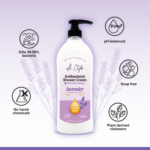 A.LIFE ANTI-BACTERIAL SHOWER CREAM LAVENDER 1000ML