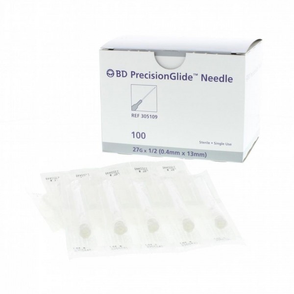 BD Precisionglide Needle 27Gx 1/2In (301801) 100s