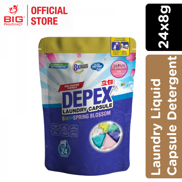 Depex Laundry Liquid Capsule Detergent (24x8g Pouches)