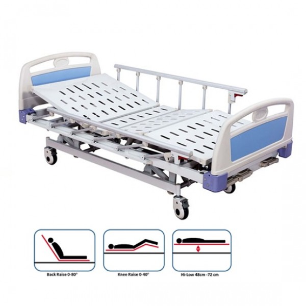 Gc (B3055) 3 Functions Ultra Low Electric Hospital Bed with B/Up Battery