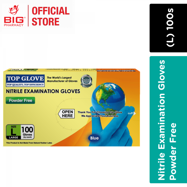Top Gloves Nitrile Powder Free (L) Gloves 100S