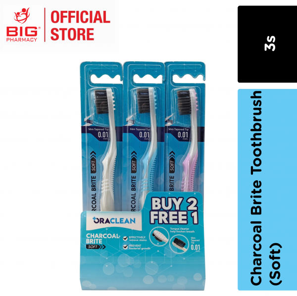 Oraclean Charcoal Brite Toothbrush (Soft) 3s