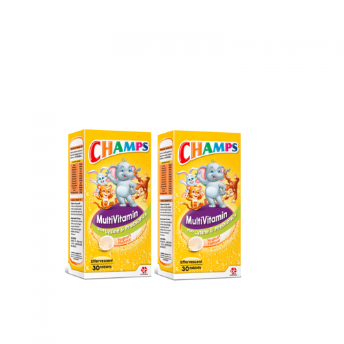 Champs Effervencent Mulitvitamine Lysine & Pebiotic (Yogurt) 30 Twinpack [Expiry : 04/24]