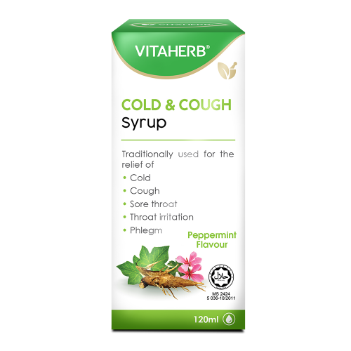 Vitaherb Cold & Cough Syrup Peppermint Flavour 120ml