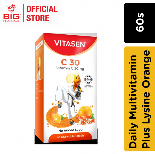 Vitasen Daily Multivitamin Plus Lysine Orange 60s