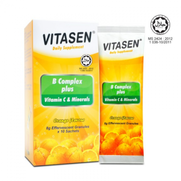 Vitasen B Complex Plus Vit C & Minerals Efferverscent 10s