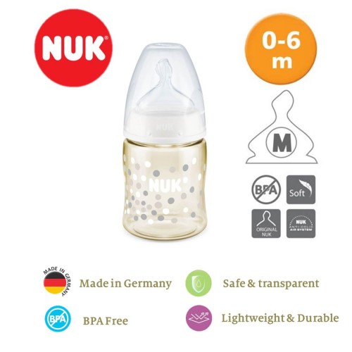 NUK Premium Choice 150ml PPSU Bottle With Silicone Teat Size 1 (Medium)