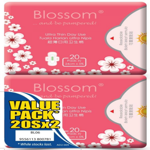 Blossom Sanitary Pad Day Use Ultra Thin Wing 20S X2