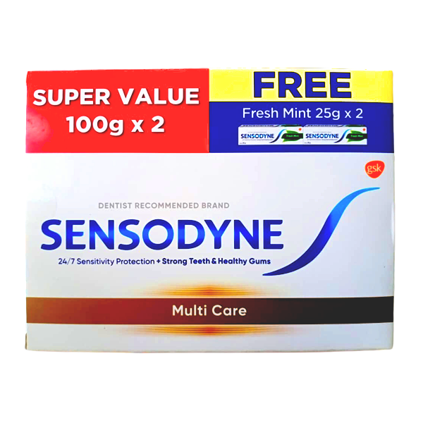 Sensodyne Toothpaste Multicare 2X100g Foc TP Fresh Mint 2x25g