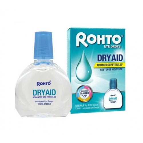 ROHTO EYE DROPS TIRED EYE RELIEF 13ML DRY AID (Free Gift)