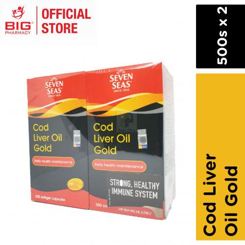 Seven Seas Cod Liver Oil Gold 500s x2