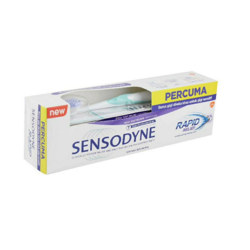 Sensodyne Toothpaste Rapid Relief 100g FOC Toothbrush (Free Gift)