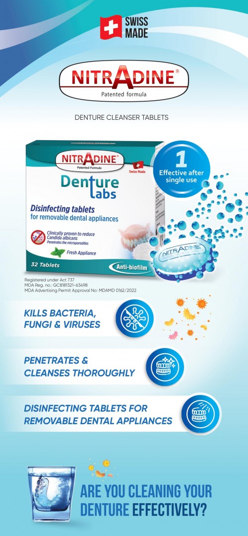 Nitradine Denture Disinfecting Tablets 32s