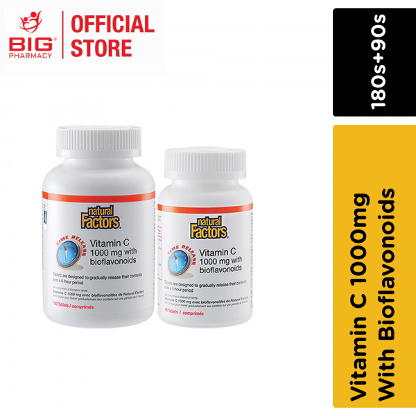 Natural Factors Vitamin C 1000mg Wt Bioflavonoids 180s + 90s