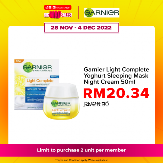 Garnier Light Complete Yoghurt Sleeping Mask Night Cream 50ml