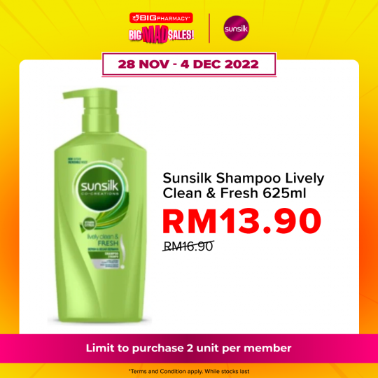 Sunsilk Shampoo Lively Clean & Fresh 625ml