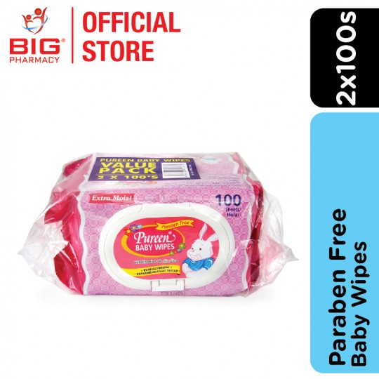 Pureen Baby Wipes 2X100S (Pink)