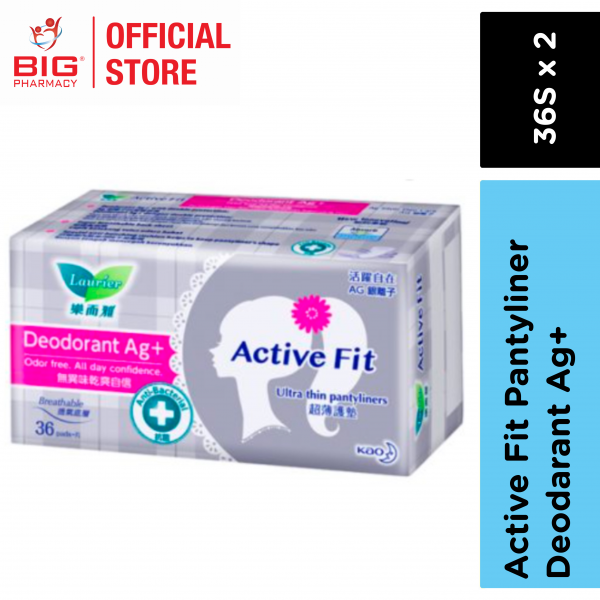 Laurier Active Fit Pantyliner Deodarant Ag+ 36S X2