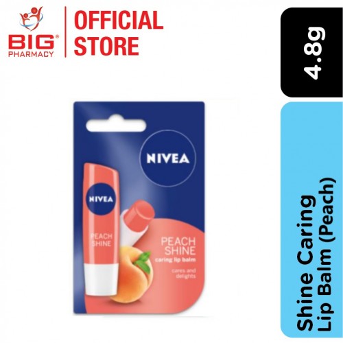 Nivea Shine Caring Lip Balm 4.8g - Peach