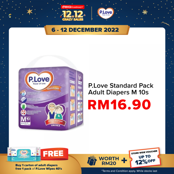 P.Love standard Pack Adult Diapers M 10s