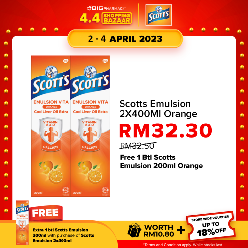 Scotts Emulsion  2X400Ml Orange 2X400Ml