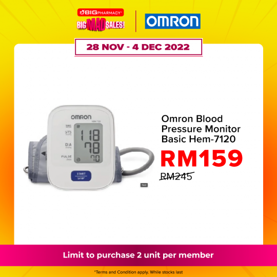Omron Blood Pressure Monitor Basic Hem-7120