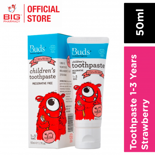 Buds Childrens Toothpaste 1-3 Years 50ml (Strawberry)