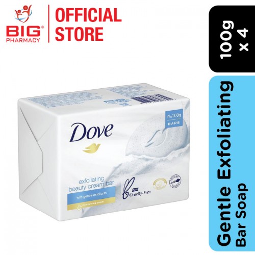 Dove Bar Soap Gentle Exfoliating 3+1 (New) 100g